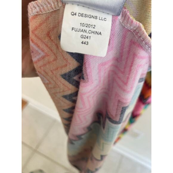 COOGI Vintage Plus Size Rare Zig Zag Maxi Dress Cover Up Chevron 2X Swimwear - Picture 8 of 9